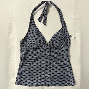 New With Tags GAP Navy and White Halter Tankini Top Swimsuit